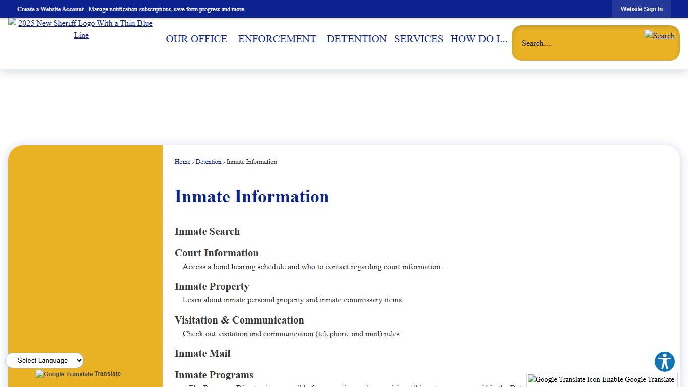 Inmate Information | York County Sheriffs, SC