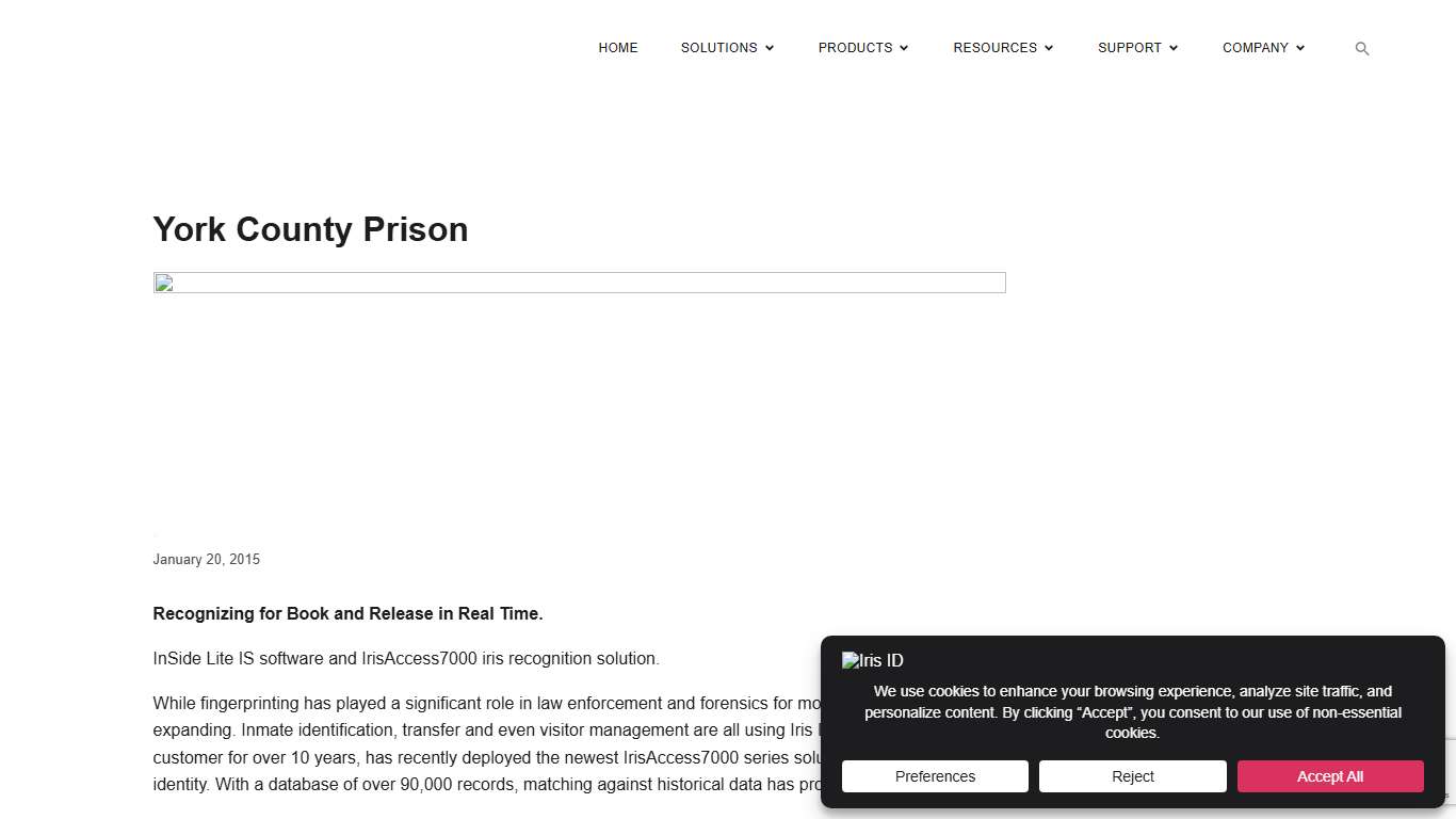 York County Prison - Iris ID